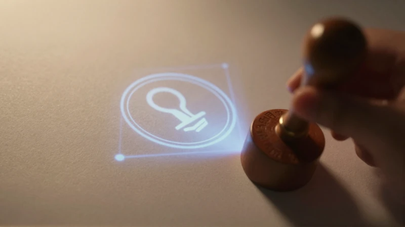 Sello digital, holograma y luz cálida