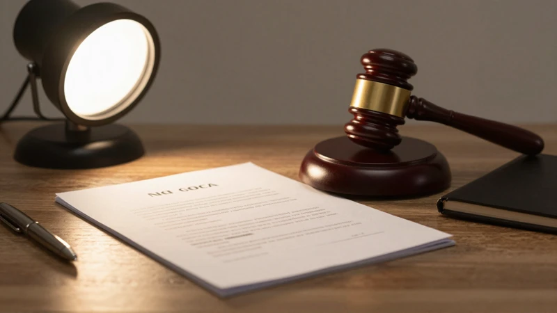 El notario firma documentos bajo luz cálida