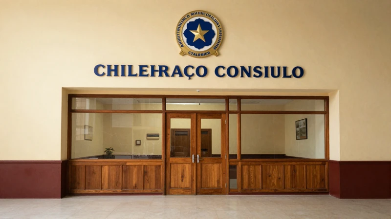 El consulado chileno emite documentos bajo luz cálida