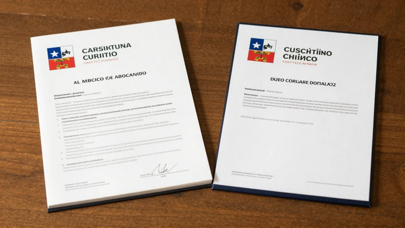 El cónsul chileno firmaba documentos con luz cálida