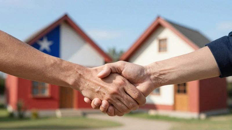 Una casa chilena, luz cálida realista