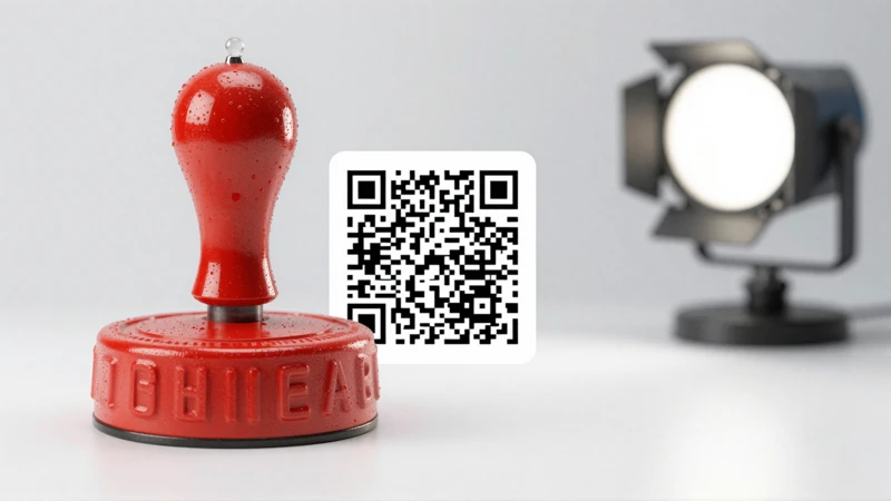 Sello chileno con código QR y luz