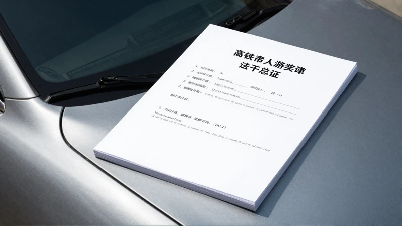 Documentos legales de un coche, iluminados